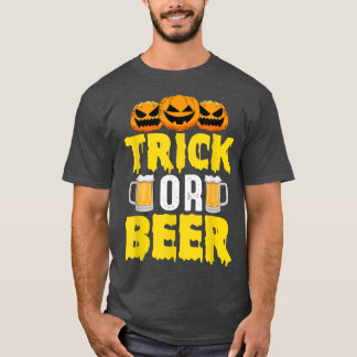 T-shirt Bac Ou Bière Citrouille Boire Bière Drôle Hallowee