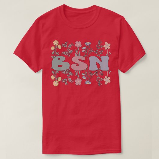 T-shirt Baccalauréat super En Sciences BSN En Fleurs Infir (Design devant)