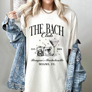 T-shirt Bach Club Personnalisé Bachelorette Retro Cocktail