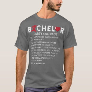 T-shirt Bachelor Supplies Party Checklist Groom GroomsmenT