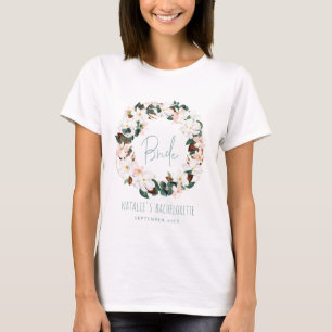 T-shirt Bachelorette à couronne florale tropicale