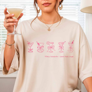 T-shirt Bachelorette à martini rose
