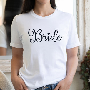 T-shirt Bachelorette blanche au coeur du script de mariée