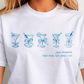 T-shirt Bachelorette Martini Bleu