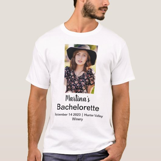 T-shirt Bachelorette Nom personnalisé Photo (Devant)