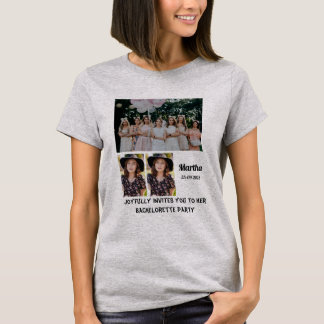 T-shirt Bachelorette Party personnalisée 3 Photo Collage T