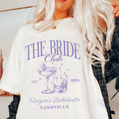 T-shirt Bachelorette Party Retro Cocktail Purple Bride