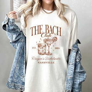 T-shirt Bachelorette personnalisée Cocktail rétro Brown