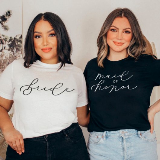 T-shirt Bachelorette/soirée nuptiale MOH Cute Script