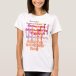 T-shirt Bachelorte de texte personnalisé rose<br><div class="desc">Un design de typographie de bachelorette moderne et amusant,  pour vos soirées poules,  ajoutez facilement le nom des mariées.</div>