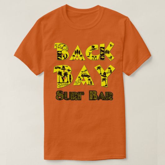 T-shirt BACK BAY Surf Bar jaune (Design devant)