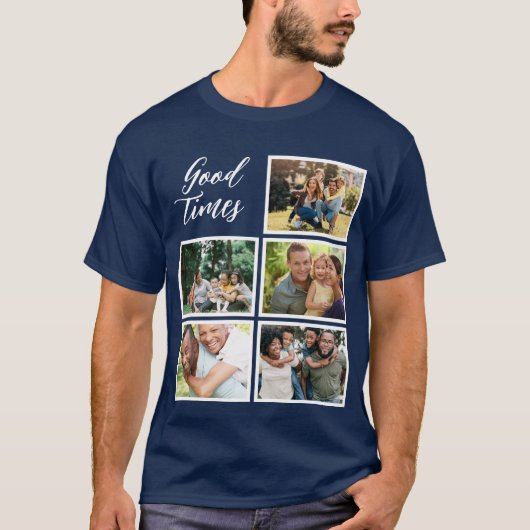 T-shirt Back | Modern Holiday Family Photo Collage (Devant)