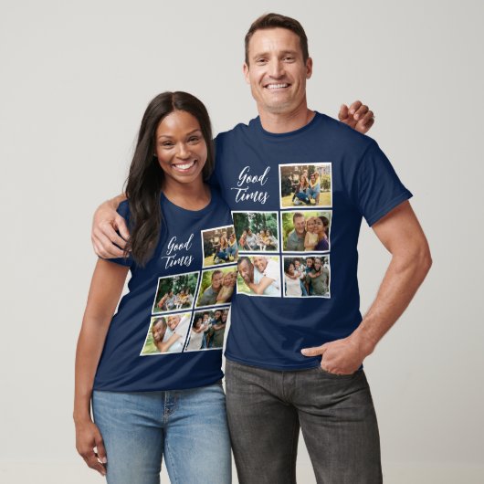 T-shirt Back | Modern Holiday Family Photo Collage (Unisexe)