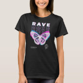 T-shirt Back Print Rave Butterfly Techno Hardtechno Raving (Devant)