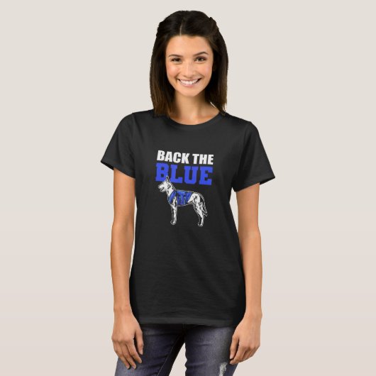 T-shirt Back The Blue K9 Dog Handler K9 Police Officer (Devant entier)