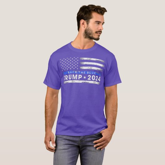 T-shirt Back The Blue Thin Line Flag (Devant entier)