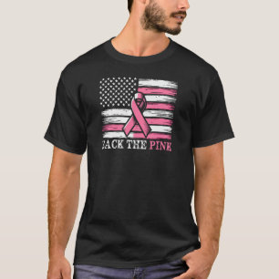 T-shirt Back The Pink Breast Cancer Awareness USA Flag
