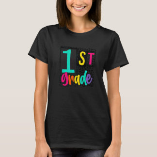 T-shirt Back To School 1st Grade Student Teacher Leopard