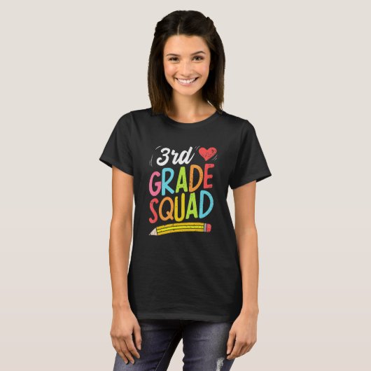 T-shirt Back To School 3rd Grade Squad Third Grade Teacher (Devant entier)