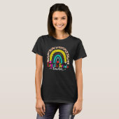 T-shirt Back To School  3rd Grade Teacher Leopard Rainbow  (Devant entier)