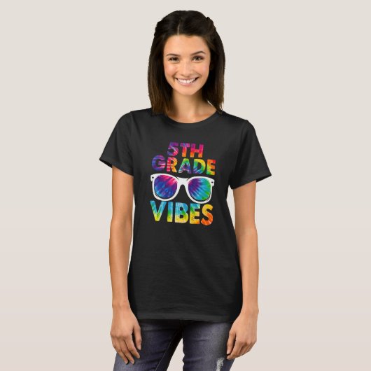 T-shirt Back To School 5th Grade Vibes Tie Dye Fifth Grade (Devant entier)