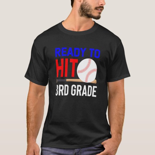 T-shirt Back To School Baseball Ready To Hit 3rd Grade Stu (Devant)