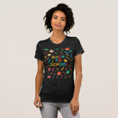 T-shirt Back to School Black Colorful  (Devant entier)