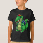 T-shirt Back To School Cute Crocodile Funny Croc Backpack  (Devant)