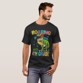 T-shirt Back to School Dinosaur Rex  Roaring Into 4th Grad (Devant entier)