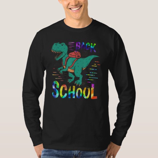 T-shirt Back To School Dinosaur Tye Dye Teacher Students B (Devant)