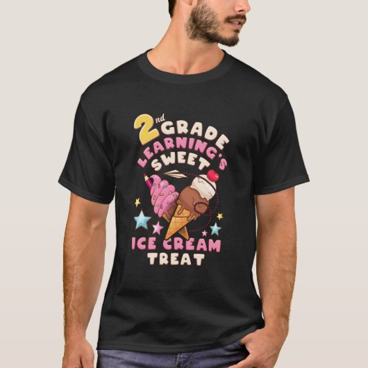 T-shirt Back To School First Day Of 2Nd Grade Ice Cream (Devant)