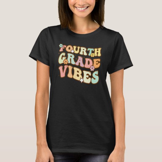 T-shirt Back To School Fourth Grade Vibes Student Teacher (Devant)