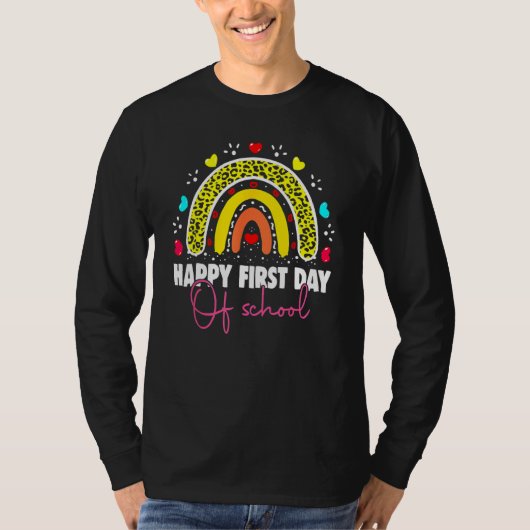 T-shirt Back To School Funny Happy First Day Of School For (Devant)