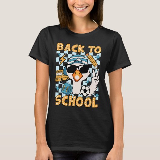 T-shirt Back To School Funny Silly Goose First Day Of Scho (Devant)