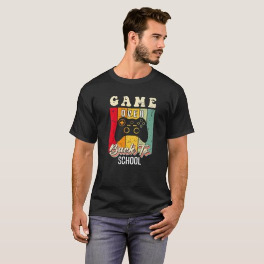 T-shirt Back to School Game Over Teacher Student Controlle (Devant entier)