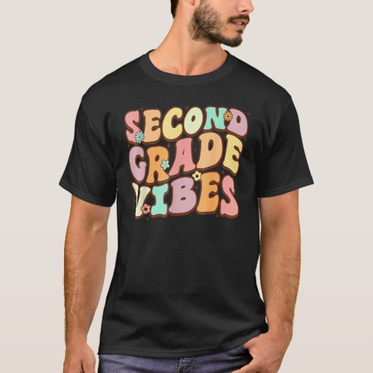 T-shirt Back To School Groovy Second Grade Vibes 2nd Grade (Devant)