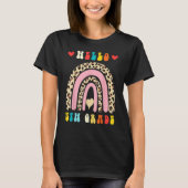 T-shirt Back To School Hello Fifth 5th Grade Rainbow Leopa (Devant)