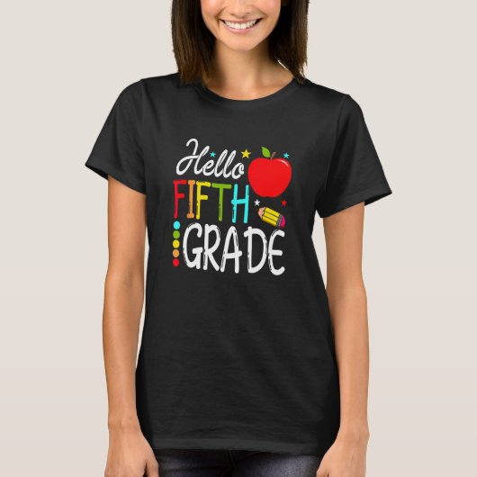 T-shirt Back To School Hello Fifth Grade Team 5th Grade Te (Devant)