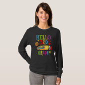 T-shirt Back To School Hello Third 3rd Grade For Kids (Devant entier)