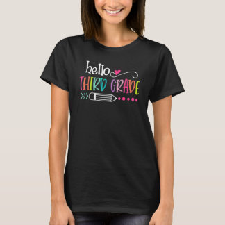 T-shirt Back To School Hello Third 3rd Grade For Kids Boy 