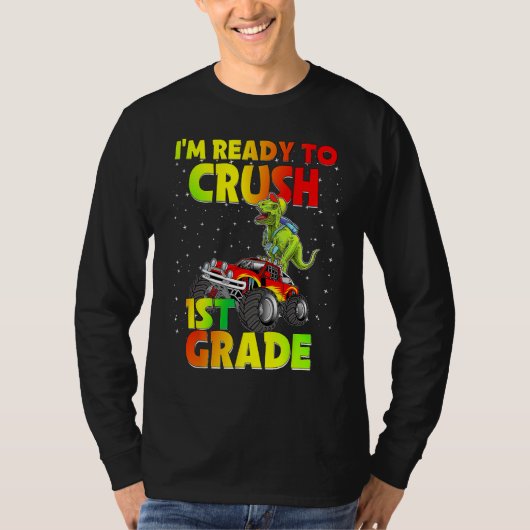 T-shirt Back To School I'm Ready To Crush 1st Grade Dinosa (Devant)