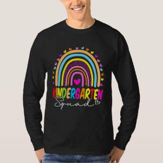 T-shirt Back To School  Kindergarten Squad Rainbow Teacher