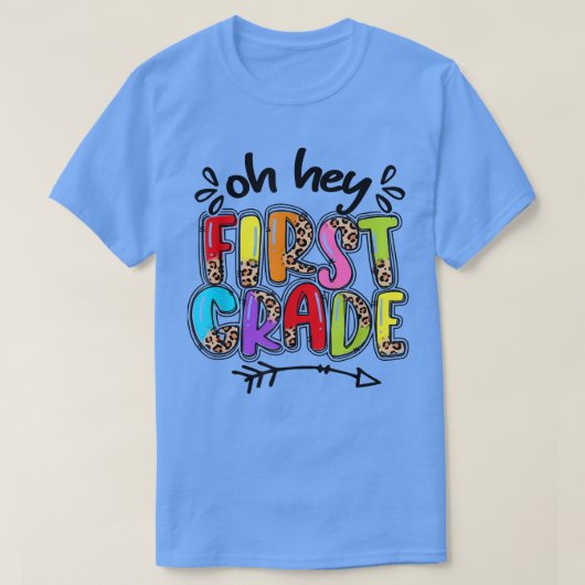 T-shirt Back To School Leopard 1st Grade Squad First Grade (Design devant)