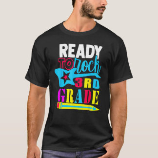 T-shirt Back To School Ready To Rock 3rd Third Grade Teach