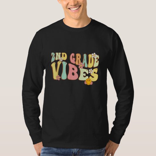 T-shirt Back To School Second Grade Vibes Student Teacher  (Devant)