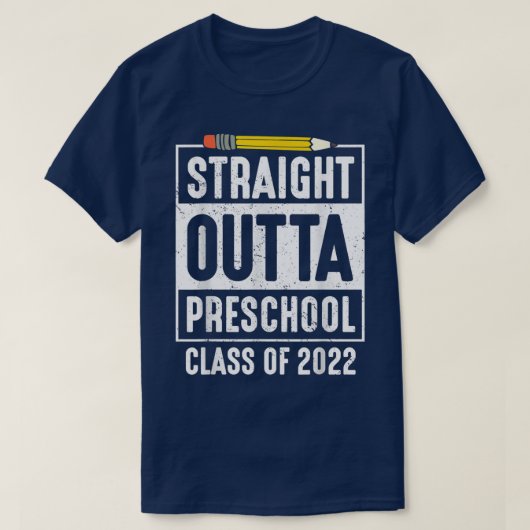 T-shirt Back to School Straight Outta Preschool Student Gi (Design devant)