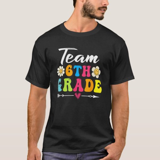 T-shirt Back To School Students Teacher Team 6th Sixth Gra (Devant)