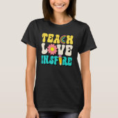 T-shirt Back to School Teach Love Inspire Retro Teachers (Devant)
