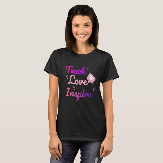 T-shirt Back to School Teach Love Inspire Retro Teachers (Devant entier)