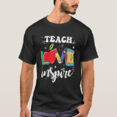 T-shirt Back to School Teach Love Inspire Retro Teachers (Devant)